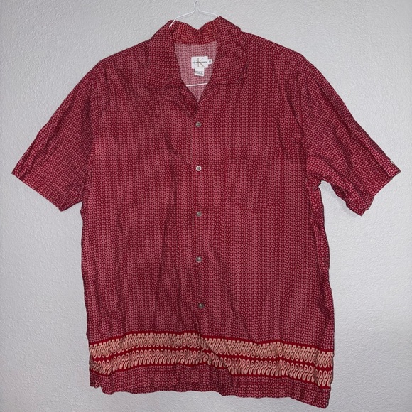 Calvin Klein Other - Calvin Klein Red Patterned Casual Shirt